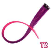 Load image into Gallery viewer, Vigorous Long Straight Clip In One Piece Hair Extensions 20 Inch Synthetic Two Tone Fake Hair for Women Girls
