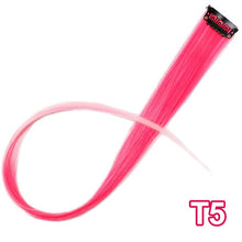 Load image into Gallery viewer, Vigorous Long Straight Clip In One Piece Hair Extensions 20 Inch Synthetic Two Tone Fake Hair for Women Girls
