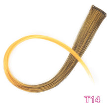 Load image into Gallery viewer, Vigorous Long Straight Clip In One Piece Hair Extensions 20 Inch Synthetic Two Tone Fake Hair for Women Girls
