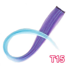 Load image into Gallery viewer, Vigorous Long Straight Clip In One Piece Hair Extensions 20 Inch Synthetic Two Tone Fake Hair for Women Girls
