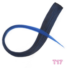 Load image into Gallery viewer, Vigorous Long Straight Clip In One Piece Hair Extensions 20 Inch Synthetic Two Tone Fake Hair for Women Girls
