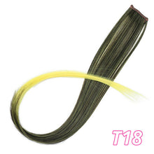 Load image into Gallery viewer, Vigorous Long Straight Clip In One Piece Hair Extensions 20 Inch Synthetic Two Tone Fake Hair for Women Girls
