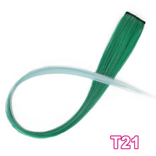 Load image into Gallery viewer, Vigorous Long Straight Clip In One Piece Hair Extensions 20 Inch Synthetic Two Tone Fake Hair for Women Girls
