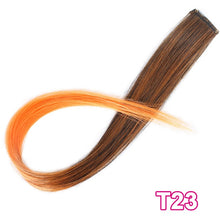 Load image into Gallery viewer, Vigorous Long Straight Clip In One Piece Hair Extensions 20 Inch Synthetic Two Tone Fake Hair for Women Girls
