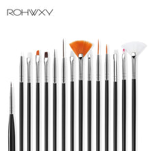 Load image into Gallery viewer, ROHWXY Nail Brush For Manicure Gel Brush For Nail Art 15Pcs/Set Ombre Brush For Gradient For Gel Nail Polish Painting Drawing
