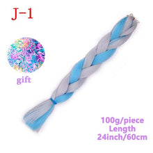 Load image into Gallery viewer, MERISIHAIR 24 inch Jumbo Braids Long Ombre Jumbo Synthetic Braiding Hair Crochet Blonde Pink Blue Grey Hair Extensions African
