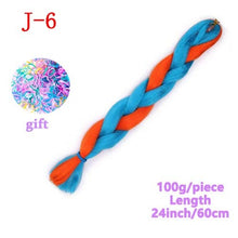 Load image into Gallery viewer, MERISIHAIR 24 inch Jumbo Braids Long Ombre Jumbo Synthetic Braiding Hair Crochet Blonde Pink Blue Grey Hair Extensions African
