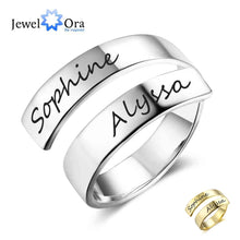 Load image into Gallery viewer, Personalized Gift Customized Engraved Name Stainless Steel Adjustable Rings for Women Anniversary Jewelry (JewelOra RI102973)
