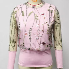 Load image into Gallery viewer, Women Spring Mesh Puff Long Sleeve Ribbed Knitted Shirt Loose Casual Polka Dots Blouse Tops Elegant Turtleneck Party Clubwear

