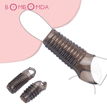 Load image into Gallery viewer, Silicone Penis Ring Adults Sex Toy for Men Vagina Condom Ribbed Multi Functional Dildo Girth Enhancer Anal Butt Plug Dick Sleeve

