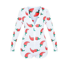 Load image into Gallery viewer, Sexy Women Bodysuit Long Sleeve Deep V Neck Bodycon Stretch Leotard Crop Tops Button Short Romper Pajamas Overalls for women
