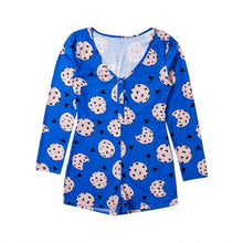 Load image into Gallery viewer, Sexy Women Bodysuit Long Sleeve Deep V Neck Bodycon Stretch Leotard Crop Tops Button Short Romper Pajamas Overalls for women
