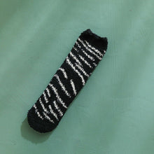 Load image into Gallery viewer, 1 pair of plush coral fleece socks female tube socks autumn and winter cat claws cute thick warm sleeping floor sleep socks lady
