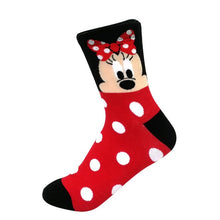 Load image into Gallery viewer, Disney Women Socks Cartoon Animal  mouse socks cute Kawaii Funny ankle Socks invisible Silicone slip Socks girl Cotton boat sock
