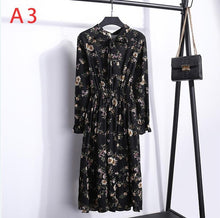 Load image into Gallery viewer, Korean Black Shirt Vestidos Office Polka Dot Vintage Autumn Dresses Women Dresss Pring 2020 Midi Floral Long Sleeve Dress Female
