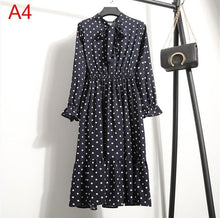 Load image into Gallery viewer, Korean Black Shirt Vestidos Office Polka Dot Vintage Autumn Dresses Women Dresss Pring 2020 Midi Floral Long Sleeve Dress Female
