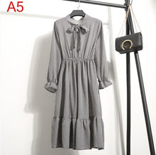 Load image into Gallery viewer, Korean Black Shirt Vestidos Office Polka Dot Vintage Autumn Dresses Women Dresss Pring 2020 Midi Floral Long Sleeve Dress Female
