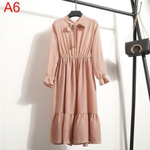 Load image into Gallery viewer, Korean Black Shirt Vestidos Office Polka Dot Vintage Autumn Dresses Women Dresss Pring 2020 Midi Floral Long Sleeve Dress Female
