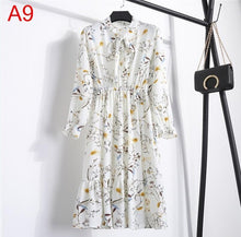 Load image into Gallery viewer, Korean Black Shirt Vestidos Office Polka Dot Vintage Autumn Dresses Women Dresss Pring 2020 Midi Floral Long Sleeve Dress Female
