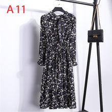 Load image into Gallery viewer, Korean Black Shirt Vestidos Office Polka Dot Vintage Autumn Dresses Women Dresss Pring 2020 Midi Floral Long Sleeve Dress Female
