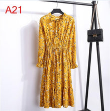 Load image into Gallery viewer, Korean Black Shirt Vestidos Office Polka Dot Vintage Autumn Dresses Women Dresss Pring 2020 Midi Floral Long Sleeve Dress Female
