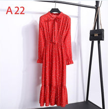 Load image into Gallery viewer, Korean Black Shirt Vestidos Office Polka Dot Vintage Autumn Dresses Women Dresss Pring 2020 Midi Floral Long Sleeve Dress Female
