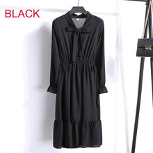 Load image into Gallery viewer, Korean Black Shirt Vestidos Office Polka Dot Vintage Autumn Dresses Women Dresss Pring 2020 Midi Floral Long Sleeve Dress Female
