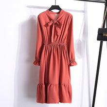 Load image into Gallery viewer, Korean Black Shirt Vestidos Office Polka Dot Vintage Autumn Dresses Women Dresss Pring 2020 Midi Floral Long Sleeve Dress Female
