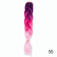 Load image into Gallery viewer, CHERIS HAIR Synthetic hair Braids Ombre Braiding Hair Extension Box Braid Hair Pink Purple Yellow Golden Colors Crochet braids
