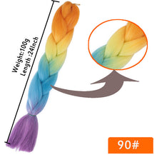 Load image into Gallery viewer, MUMUPI women 24inch Crochet Braids Box Braids 100g/pc Ombre Jumbo Braids Synthetic Braiding Hair Extensions headwear
