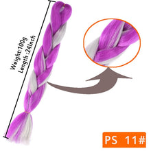 Load image into Gallery viewer, MUMUPI women 24inch Crochet Braids Box Braids 100g/pc Ombre Jumbo Braids Synthetic Braiding Hair Extensions headwear
