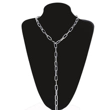 Load image into Gallery viewer, Double layer Lock Chain necklace punk 90s link chain silver color padlock pendant necklace women fashion gothic  jewelry
