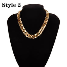 Load image into Gallery viewer, Ingemark Punk Miami Cuban Choker Necklace Collar Statement Hip Hop Big Chunky Aluminum Golden Thick Chain Necklace Women Jewelry
