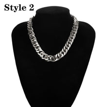 Load image into Gallery viewer, Ingemark Punk Miami Cuban Choker Necklace Collar Statement Hip Hop Big Chunky Aluminum Golden Thick Chain Necklace Women Jewelry
