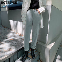 Load image into Gallery viewer, BGTEEVER Spring Autumn Women Corduroy Pants Fashion High Waist Female Straight Pants Streetwear Women Trousers Capris 2020
