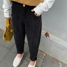 Load image into Gallery viewer, BGTEEVER Spring Autumn Women Corduroy Pants Fashion High Waist Female Straight Pants Streetwear Women Trousers Capris 2020
