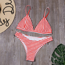 Load image into Gallery viewer, Sexy Triangle Bikini Set New Women Solid Bathing Suit Swimwear Summer Beach Wear Female Low Waist Red Swimsuit Biquini
