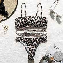 Load image into Gallery viewer, Snake print bikini Push up swimsuit female bathing suit String thong Brazilian bikini 2020 High cut swimwear women Sexy biquini
