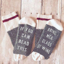 Load image into Gallery viewer, 2020 Women Men Wine Socks Letter Printed IF YOU CAN READ THIS Compression Sock Stylish Unisex Funny Socks Amozae Couple Meias
