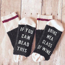 Load image into Gallery viewer, 2020 Women Men Wine Socks Letter Printed IF YOU CAN READ THIS Compression Sock Stylish Unisex Funny Socks Amozae Couple Meias
