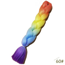 Load image into Gallery viewer, Spring sunshine 24inch Jumbo Braids Long Strands Ombre Crochet Braid Synthetic Braiding Hair Extensions for Woman Blonde Pink
