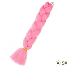 Load image into Gallery viewer, Spring sunshine 24inch Jumbo Braids Long Strands Ombre Crochet Braid Synthetic Braiding Hair Extensions for Woman Blonde Pink
