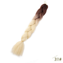 Load image into Gallery viewer, Spring sunshine 24inch Jumbo Braids Long Strands Ombre Crochet Braid Synthetic Braiding Hair Extensions for Woman Blonde Pink
