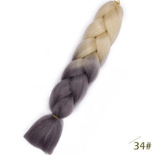 Load image into Gallery viewer, Spring sunshine 24inch Jumbo Braids Long Strands Ombre Crochet Braid Synthetic Braiding Hair Extensions for Woman Blonde Pink
