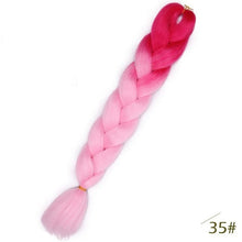 Load image into Gallery viewer, Spring sunshine 24inch Jumbo Braids Long Strands Ombre Crochet Braid Synthetic Braiding Hair Extensions for Woman Blonde Pink
