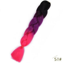 Load image into Gallery viewer, ELEGANT MUSES 24inch Pink Synthetic Crochet Hair Jumbo Braid Hair Yaki Soft Hair Ombre Crochet Braiding Hair Extension For Braid

