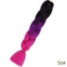 Load image into Gallery viewer, ELEGANT MUSES 24inch Pink Synthetic Crochet Hair Jumbo Braid Hair Yaki Soft Hair Ombre Crochet Braiding Hair Extension For Braid
