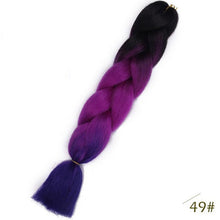 Load image into Gallery viewer, ELEGANT MUSES 24inch Pink Synthetic Crochet Hair Jumbo Braid Hair Yaki Soft Hair Ombre Crochet Braiding Hair Extension For Braid
