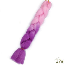 Load image into Gallery viewer, ELEGANT MUSES 24inch Pink Synthetic Crochet Hair Jumbo Braid Hair Yaki Soft Hair Ombre Crochet Braiding Hair Extension For Braid
