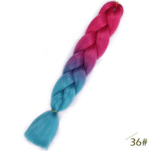 Load image into Gallery viewer, ELEGANT MUSES 24inch Pink Synthetic Crochet Hair Jumbo Braid Hair Yaki Soft Hair Ombre Crochet Braiding Hair Extension For Braid
